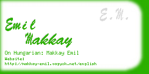 emil makkay business card